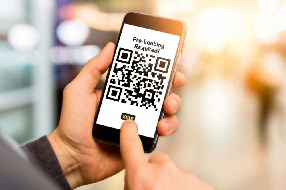 スマホにQRコードが表示されている画像