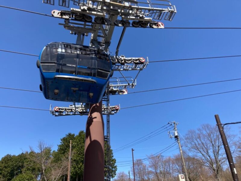 青色の箱根ロープウェイ