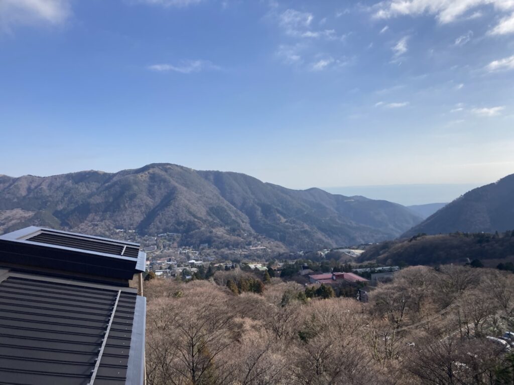 山々と街並みを見下ろす景色